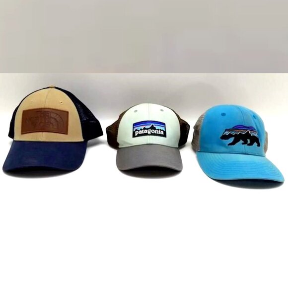 Lot of Outdoor Snapback Trucker Hats Patagonia LoPro Fitz Roy Bear North  Face